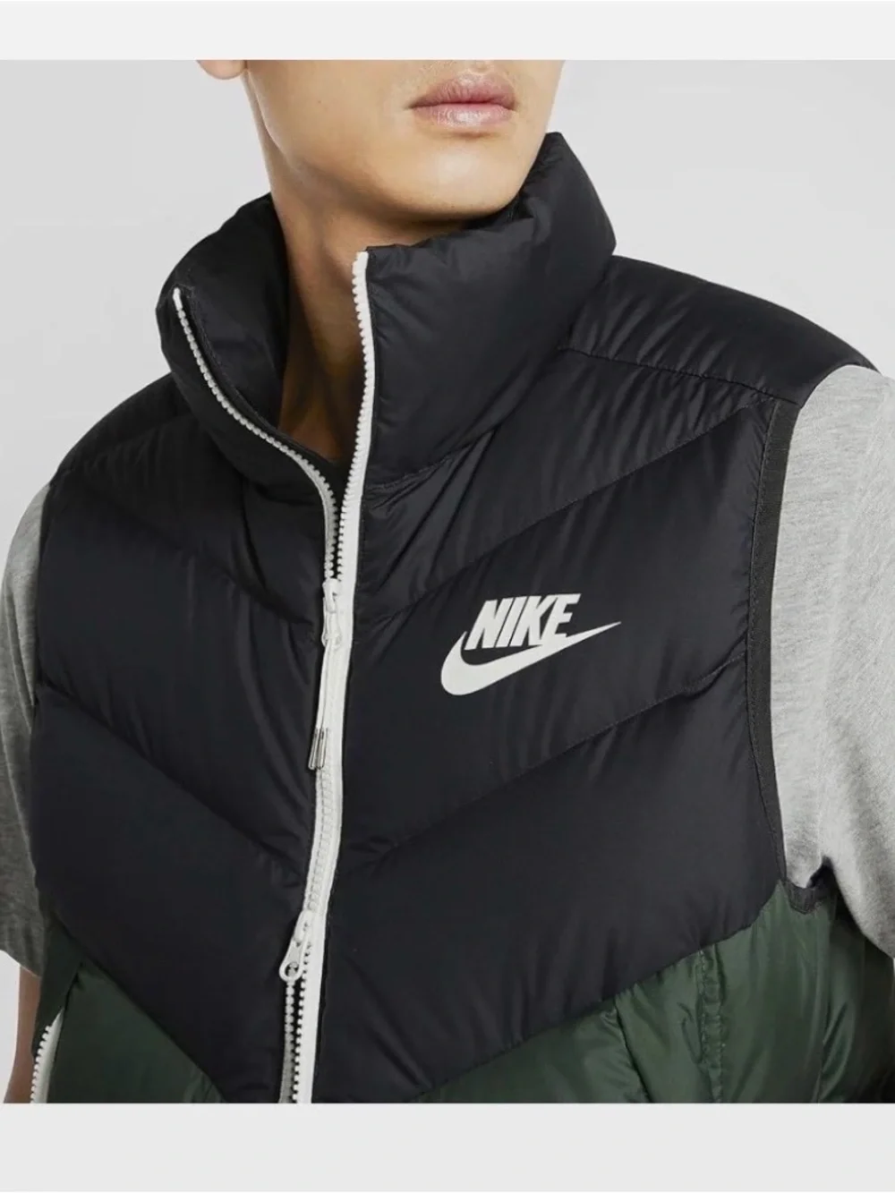 Nike Sportswear Windrunner Puffer Fill Down Vest black Green 2xl white logo